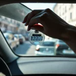 Фото по теме: Как установить электронный парковочный диск на лобовое стекло