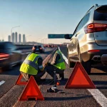 Фото по теме: Как безопасно заменить колесо на оживленной трассе
