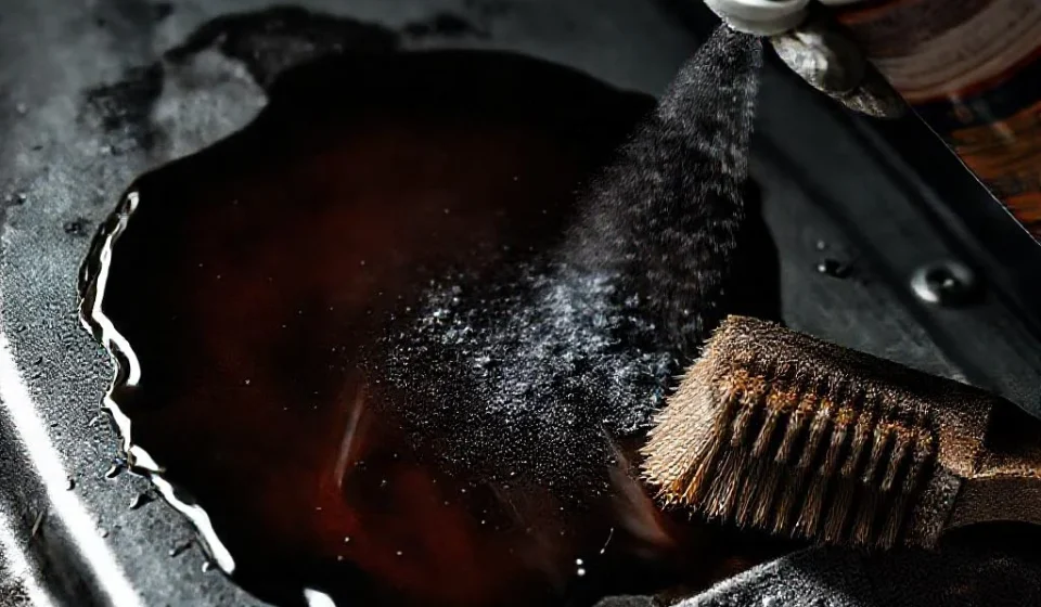 Фото по теме: Чем отмыть масляное пятно на двигателе