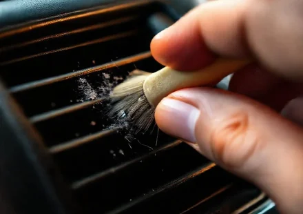 Фото по теме: Использование кисточки для очистки дефлекторов печки